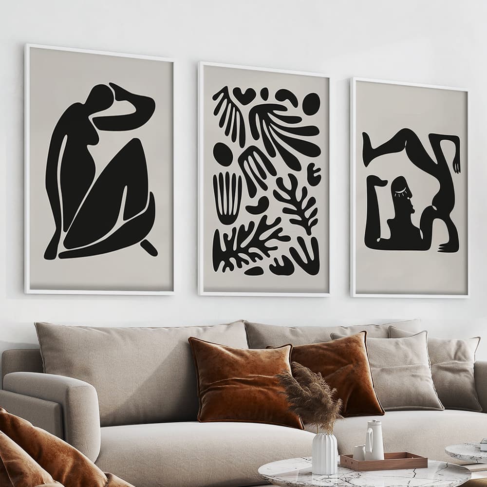 Kit Quadros Decorativos Henry Matisse Escultura PB